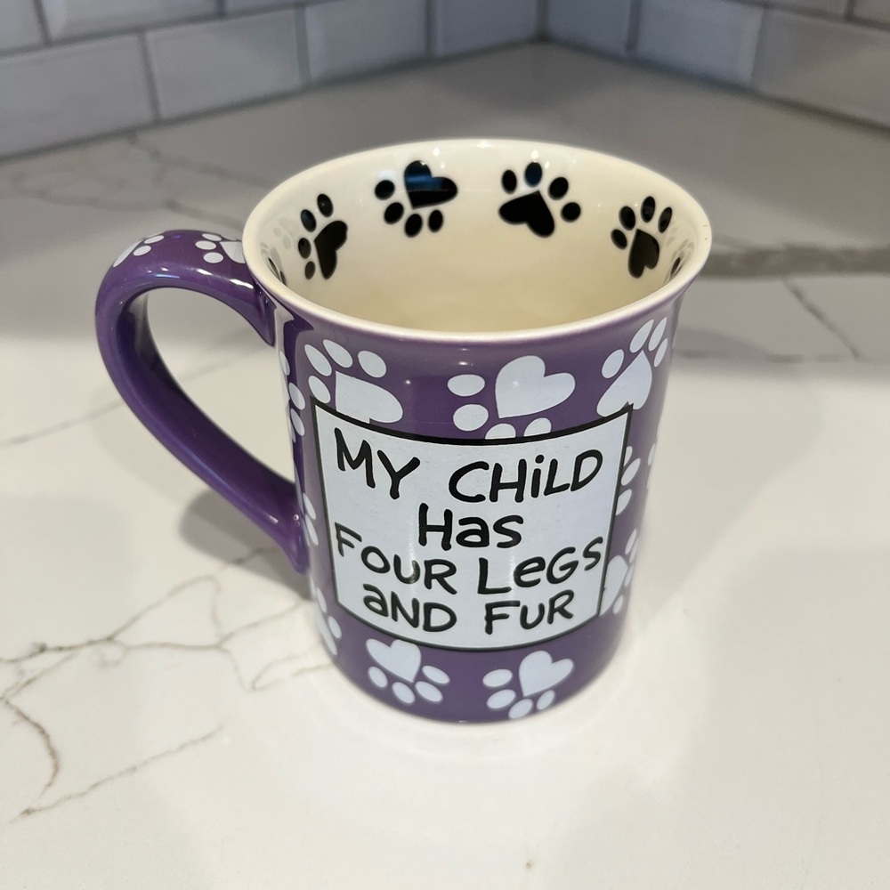 Purple Paw Print Mug